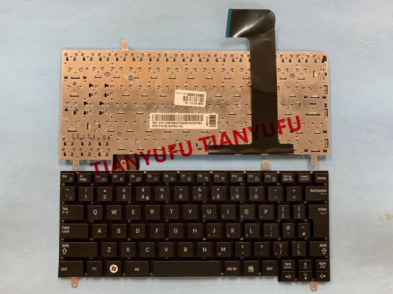 For Samsung N210 N220 9Z.N4PSN.10U Keyboard Without Frame UK Big Enter Laptop KEYBOARD