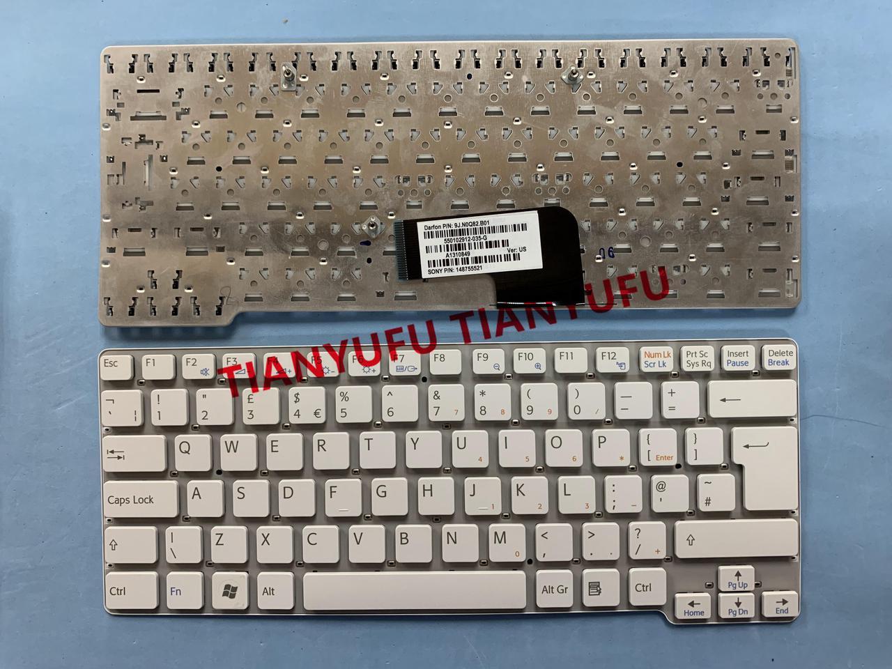 For Sony VPC-CW VPCCW13 VPCCW14 Keyboard UK White Without Frame Laptop Keyboard