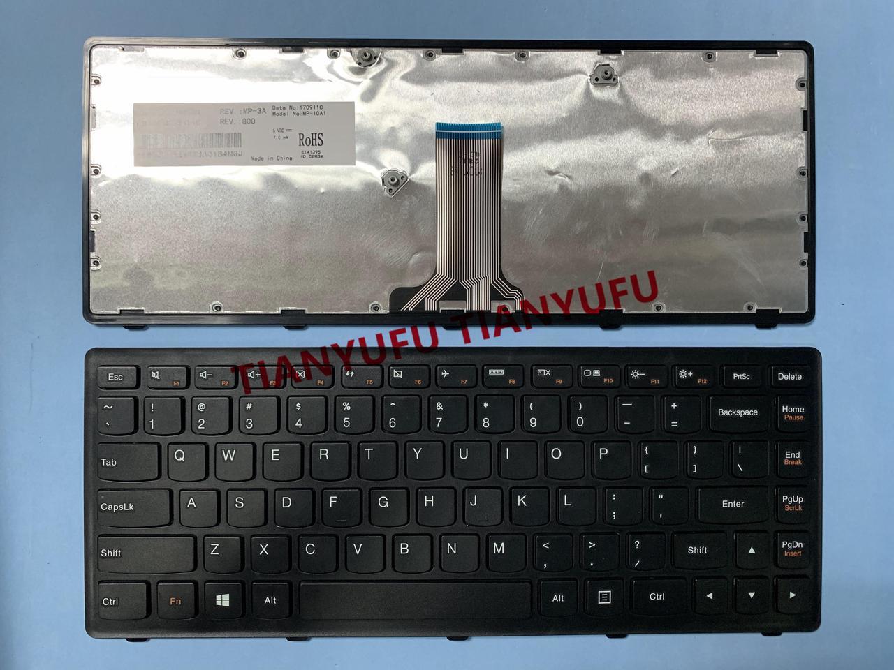 FOR Lenovo IdeaPad Z410 G400s G405s Flex 14 S410P KEYBOARD US BLACK FRAME Laptop KEYBOARD