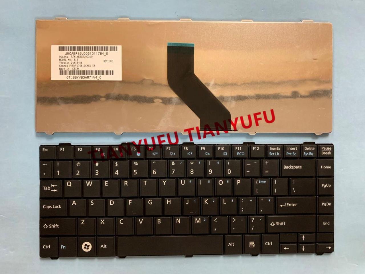 FOR Fujitsu Lifebook LH520 LH520 LH530 LH530G US BLACK /5 CLIPS ON TOP EDGE (NOT COMPATIBLE WITH LH531) BLACK KEYBOARD