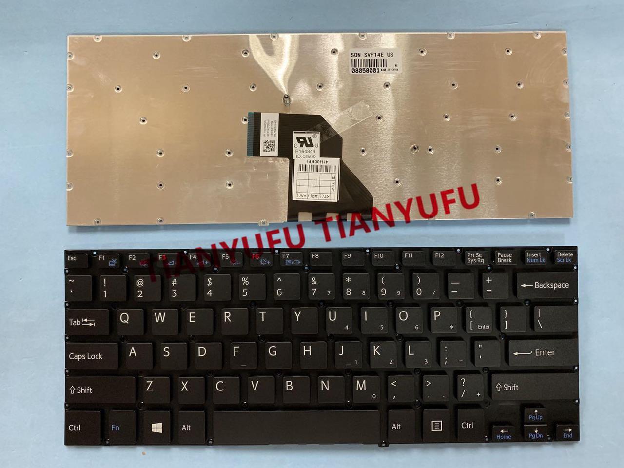 For Sony SVF14E Keyboard US Black Without Frame Laptop Keyboard