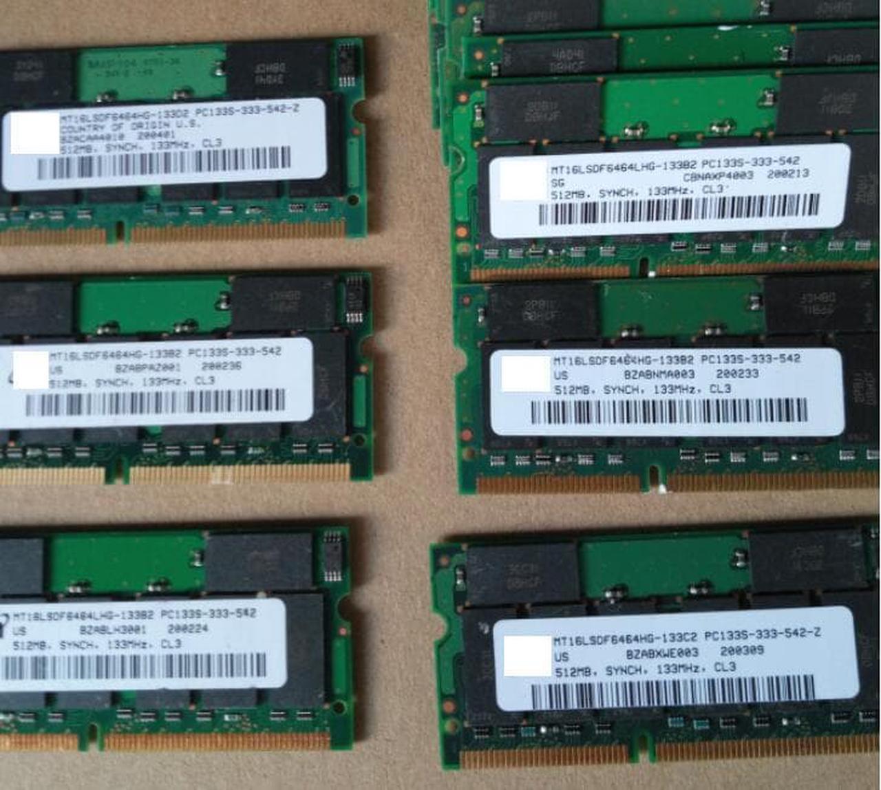 100% OK 144Pin Sodimm 512MB Memory SDRAM PC133 PC100 512M RAM For laptop notebook industrial mainboard 512MB sdram