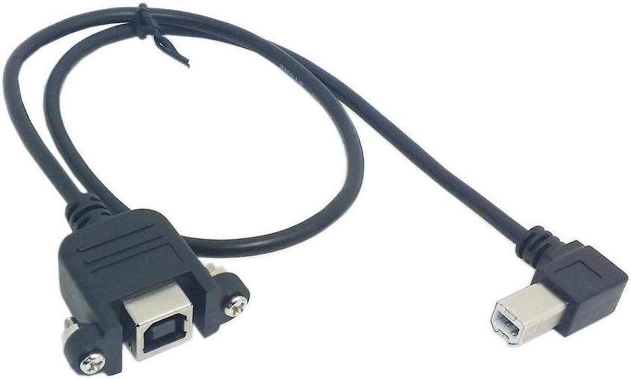 FOR USB B Male to Female Extension Cable for Adapter with Screws for Panel Mount 90 Degree Right Angled 0.5M 0.7M 1.0M 2PCS