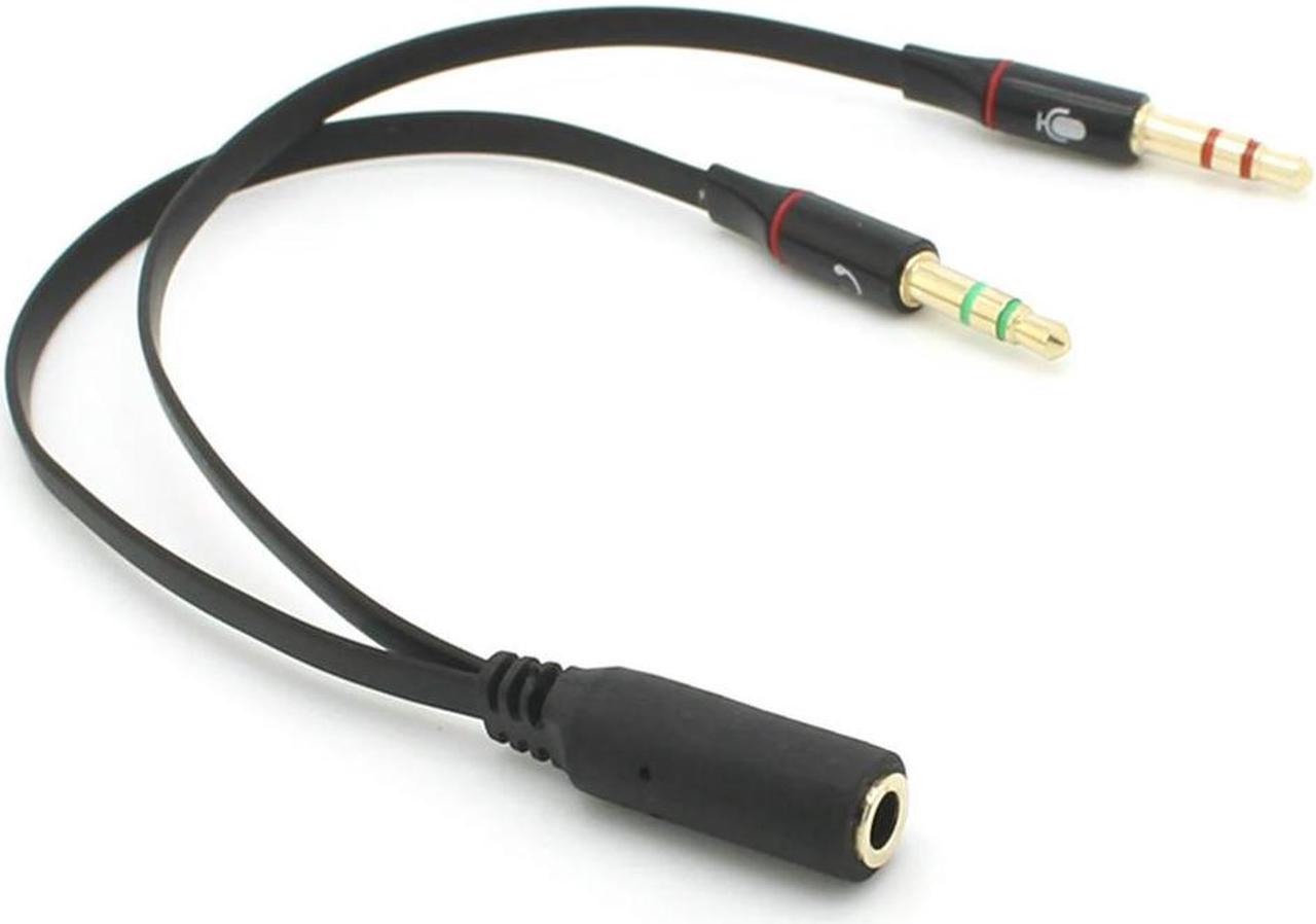 FOR 3.5 mm Black Headphone Earphone Audio Cable Micphone Y Splitter for Adapter 1 Female to 2 male Connected Cord to Laptop PC