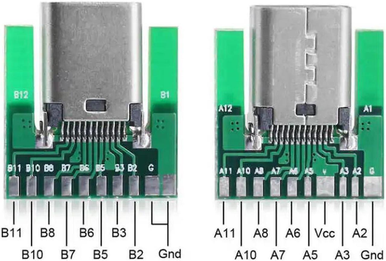 FOR DIY 24pin USB 3.1 Type C Female Socket Connector SMT type Attached with PC Board Cable