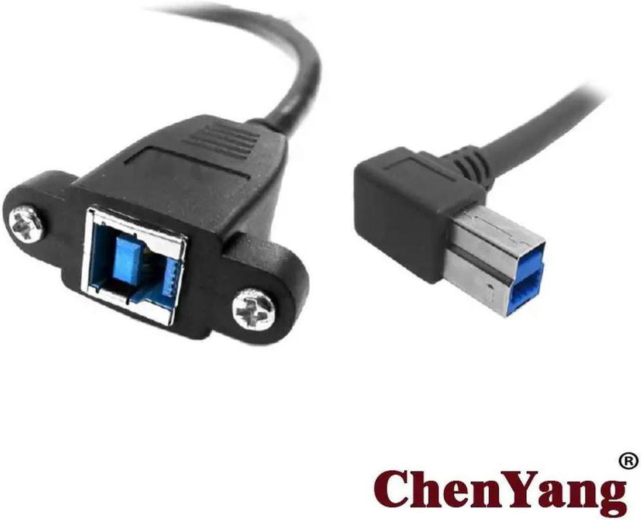 FOR Right Angled 90 Degree B Type Male To USB 3.0 Back Panel Mount B Type Female Extension cable 0.5m