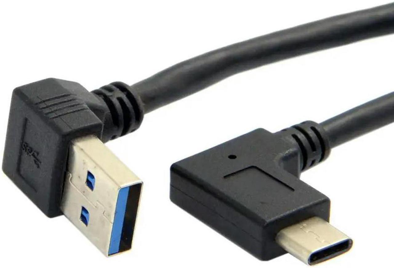 FOR Double elbow Type-C USB to USB-A male USB3.1 Type C Male 90 Degree Left Right Angled connector short for Power black cable