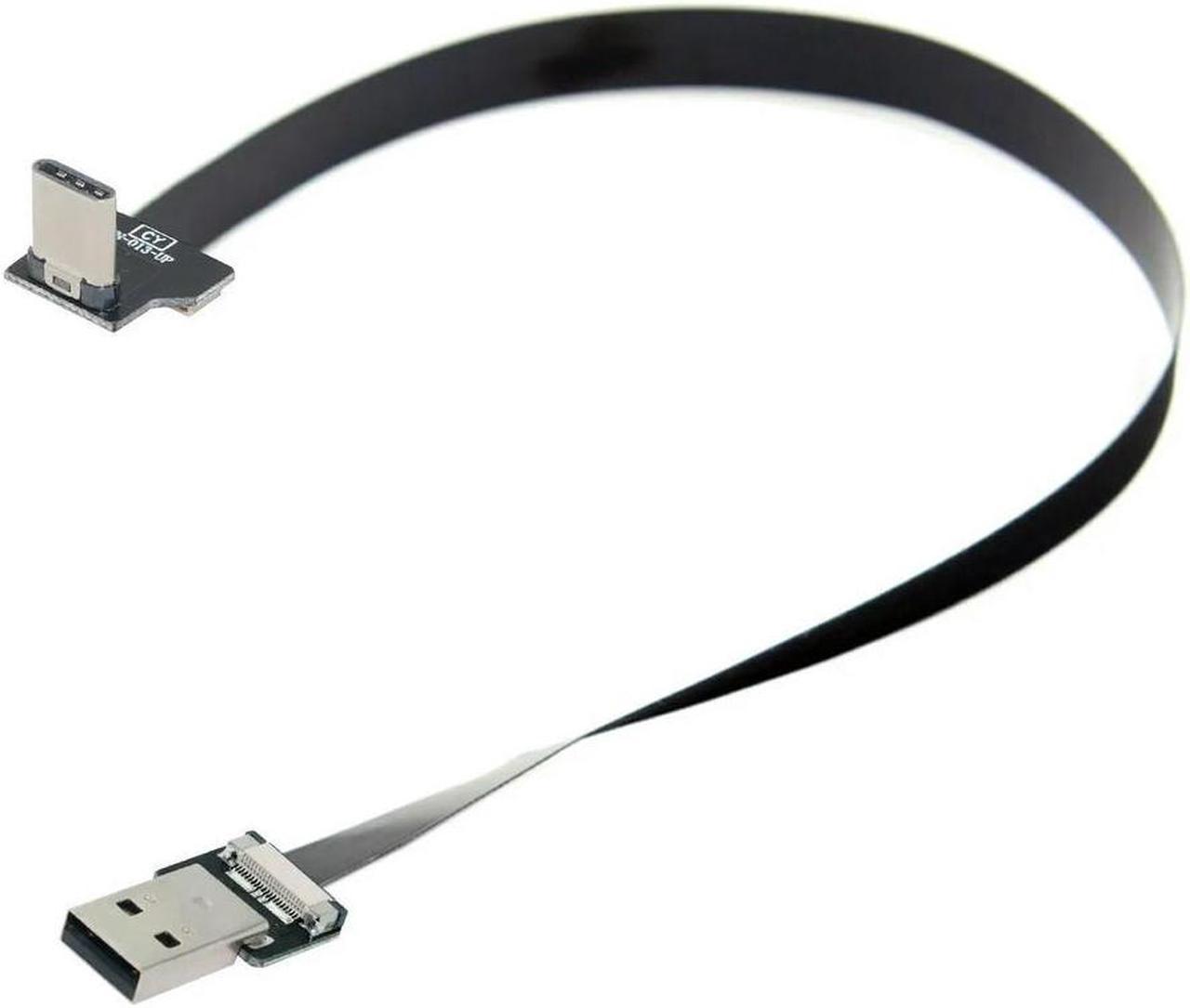 FOR Up Down Angled USB 2.0 Type-A Male to Type-C Male Data Flat Slim FPC Cable for FPV Disk Phone