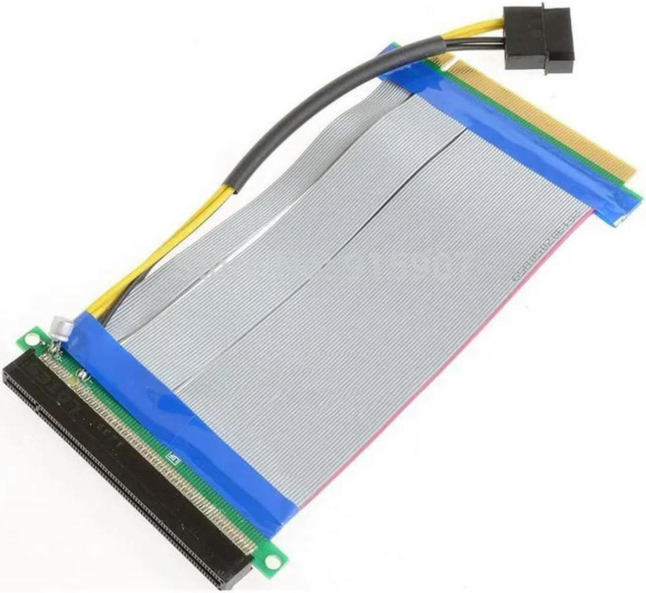 FOR Cable 20cm PCI-E Express 16X to 16x Riser Extender Card with Molex IDE Power Ribbon Cable