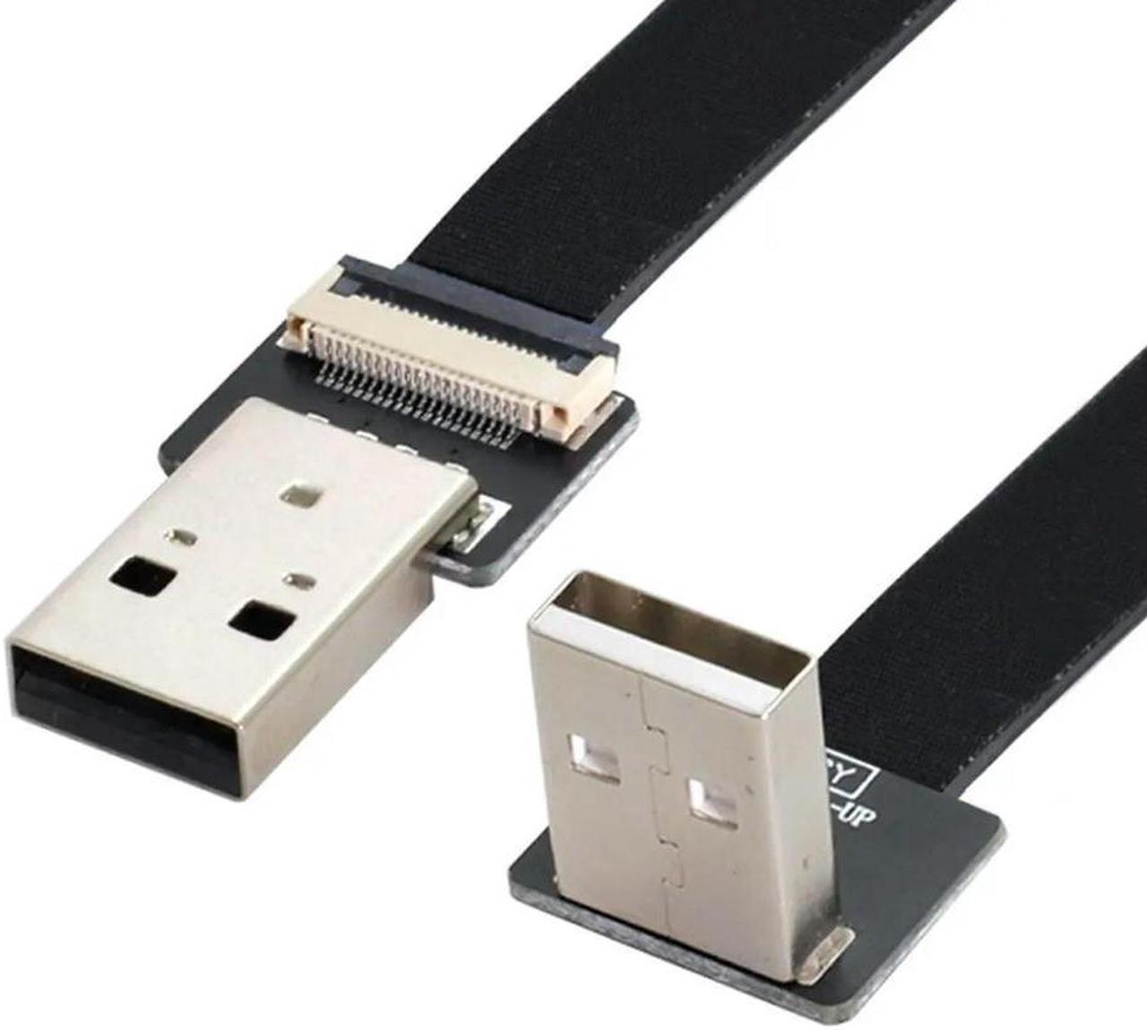 FOR Type-A USB 2.0 Male to Type-A Male Data Flat Slim FPC Cable Up Angled 90 Degree for FPV Disk Scanner Printer