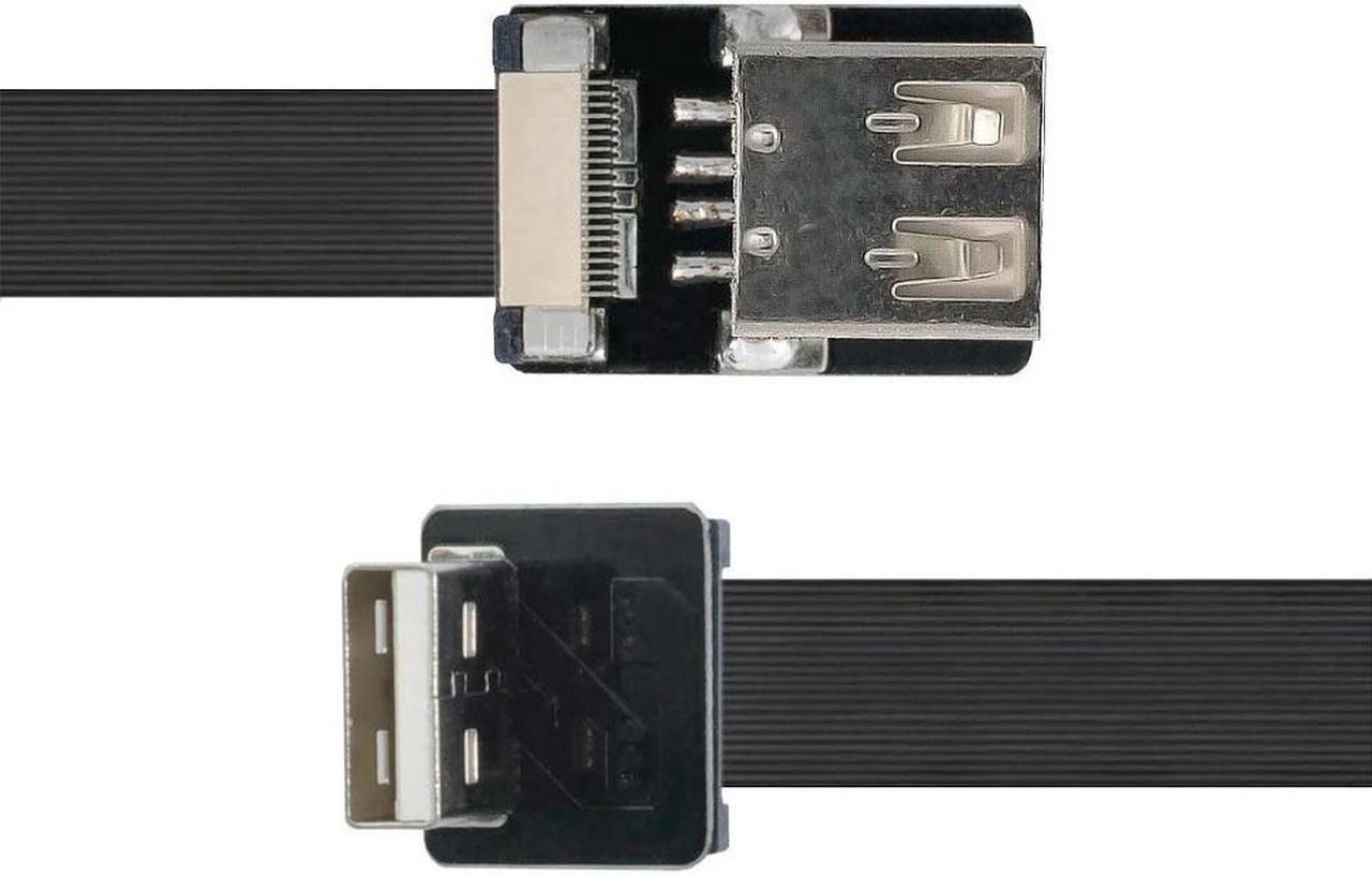 FOR USB 2.0 Type-A Male to Female Extension Data Flat Slim FPC Cable Down Angled for FPV Disk Scanner Printer