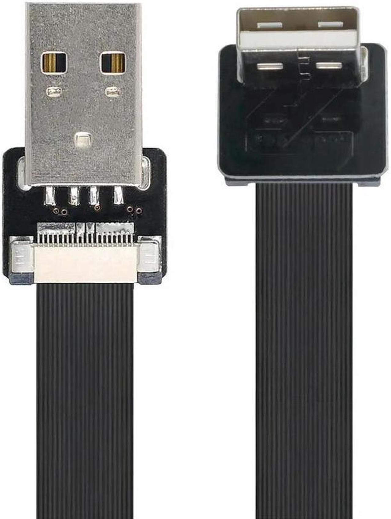 FOR Down Angled USB 2.0 Type-A Male to Type-A Male Data Flat Slim FPC Cable 90 Degree for FPV Disk Scanner Printer