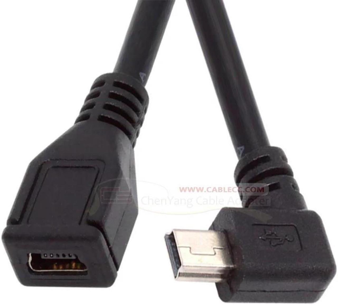 FOR Mini USB 5Pin Male to Female Extension Cable 30cm for Camera 90 Degree Right Angled