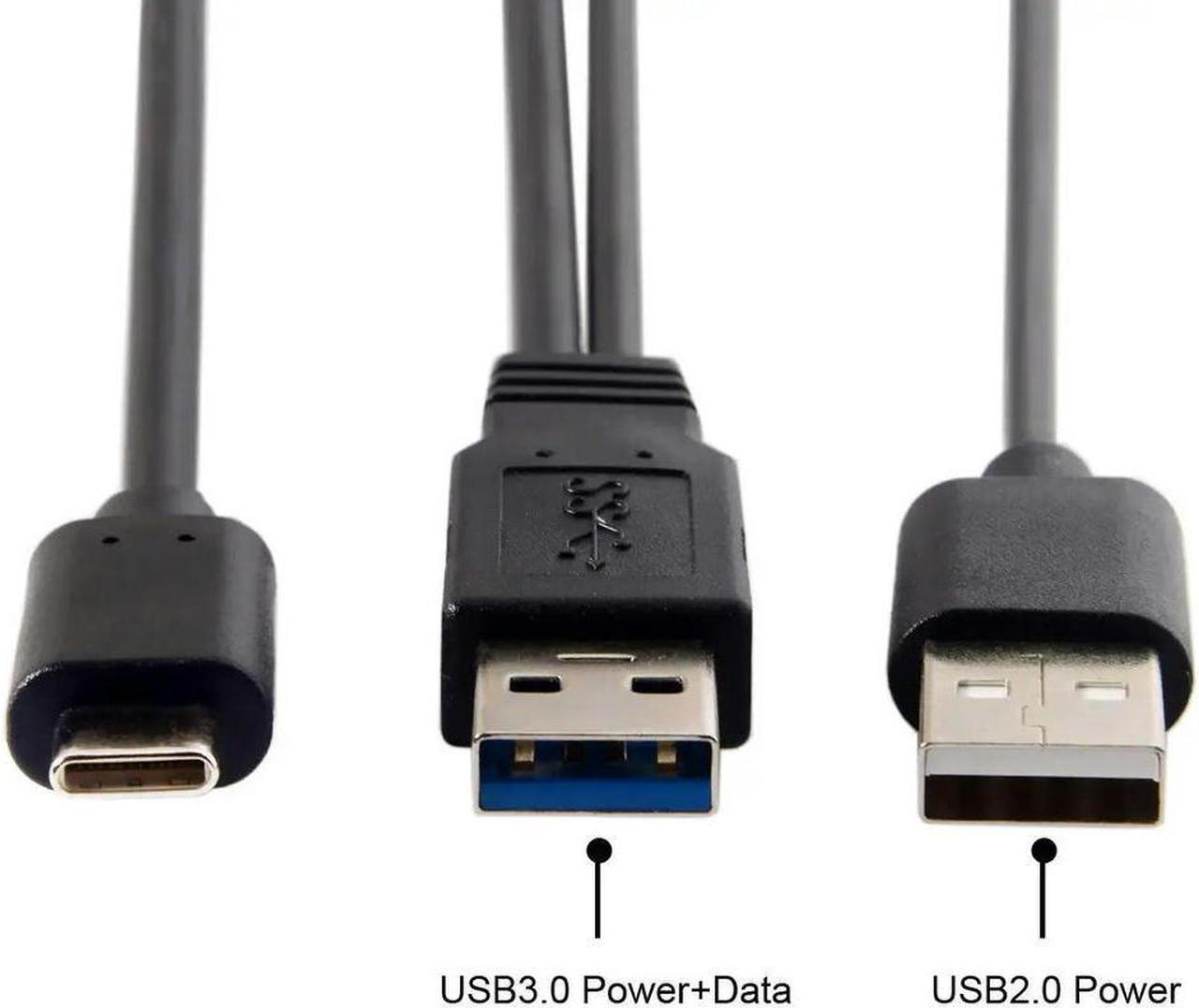 FOR Type-C USB-C to USB 3.0 Cable for Adapter USB-C Type-C to USB 3.0 Male USB 2.0 Dual Power Data Y Cable for Laptop Hard Disk