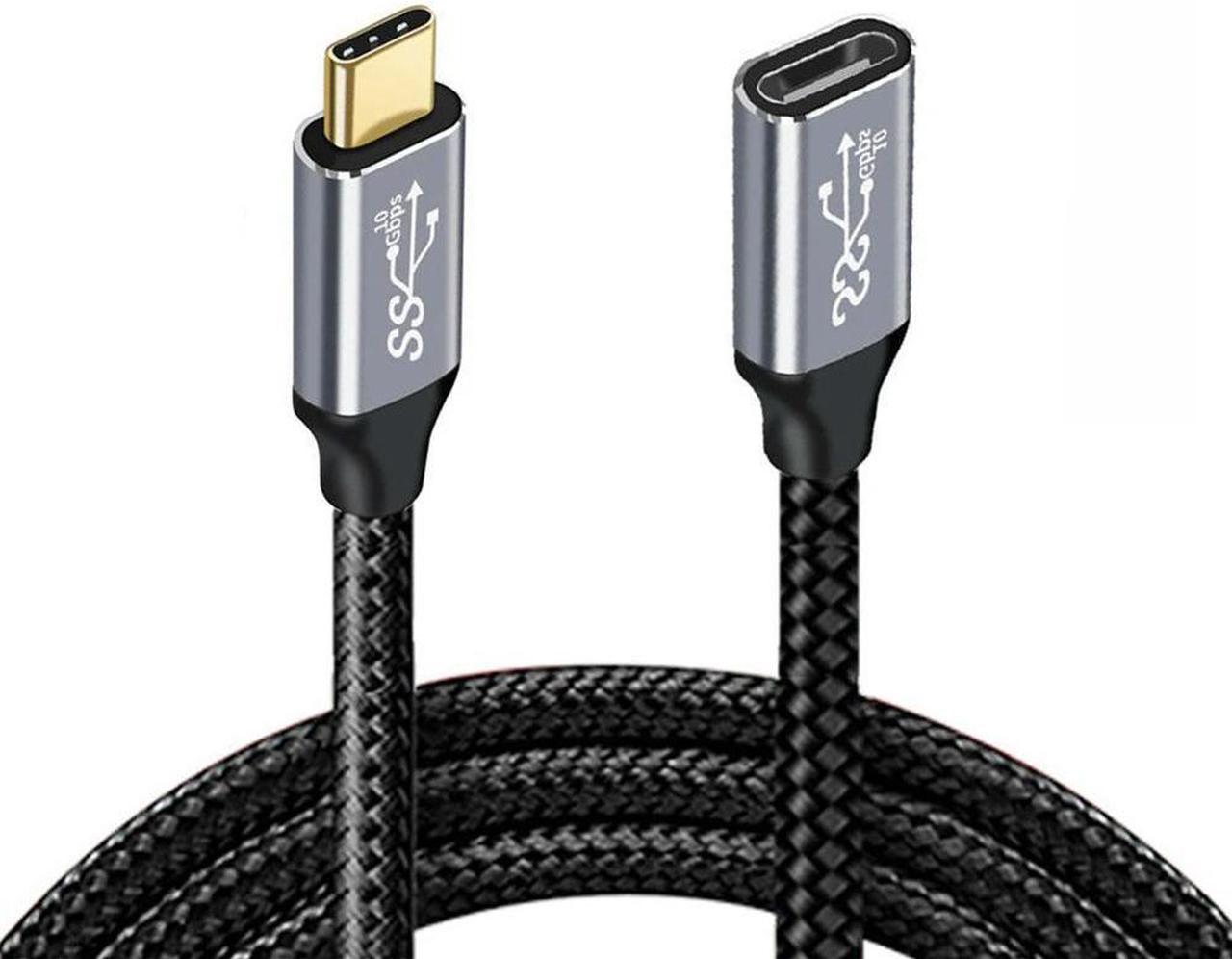 FOR USB-C USB 3.1 Type-C Male to Female Extension Data Cable 10Gbps 100W with Sleeve for Laptop Phone