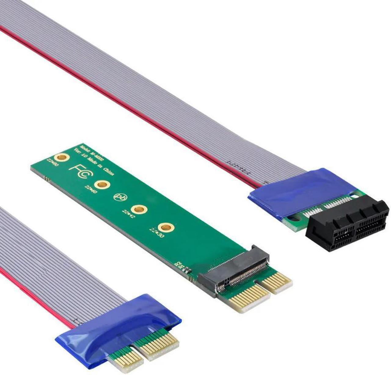 FOR M-key NVME AHCI SSD to PCI-E 3.0 1x x1 Vertical for Adapter with Cable Male to Female Extension