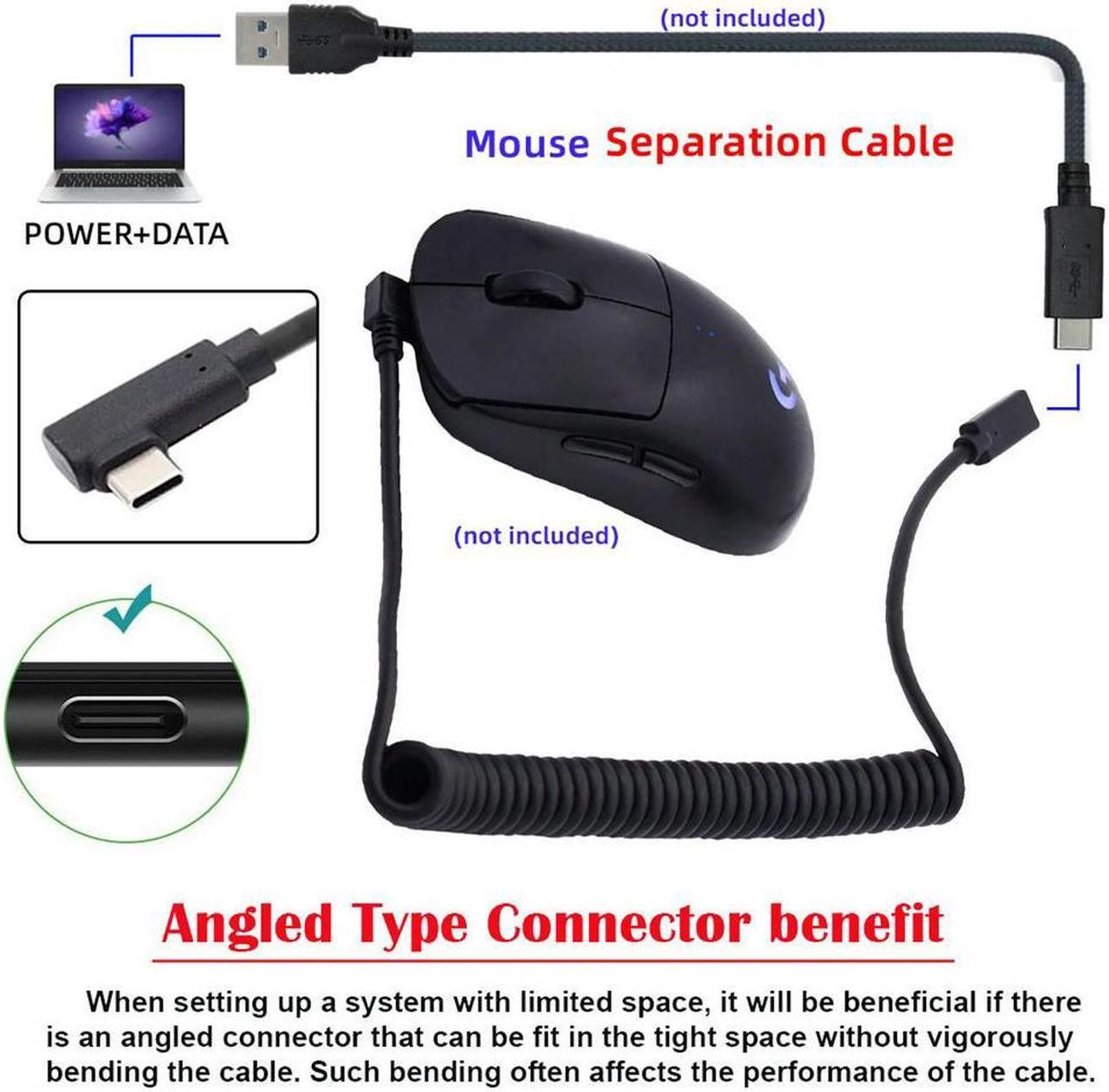 FOR Stretch Coiled USB-C Keyboard Mouse Cable for Gaming Keyboard Micro USB Male to Type-C Female Extension Cable Power Data