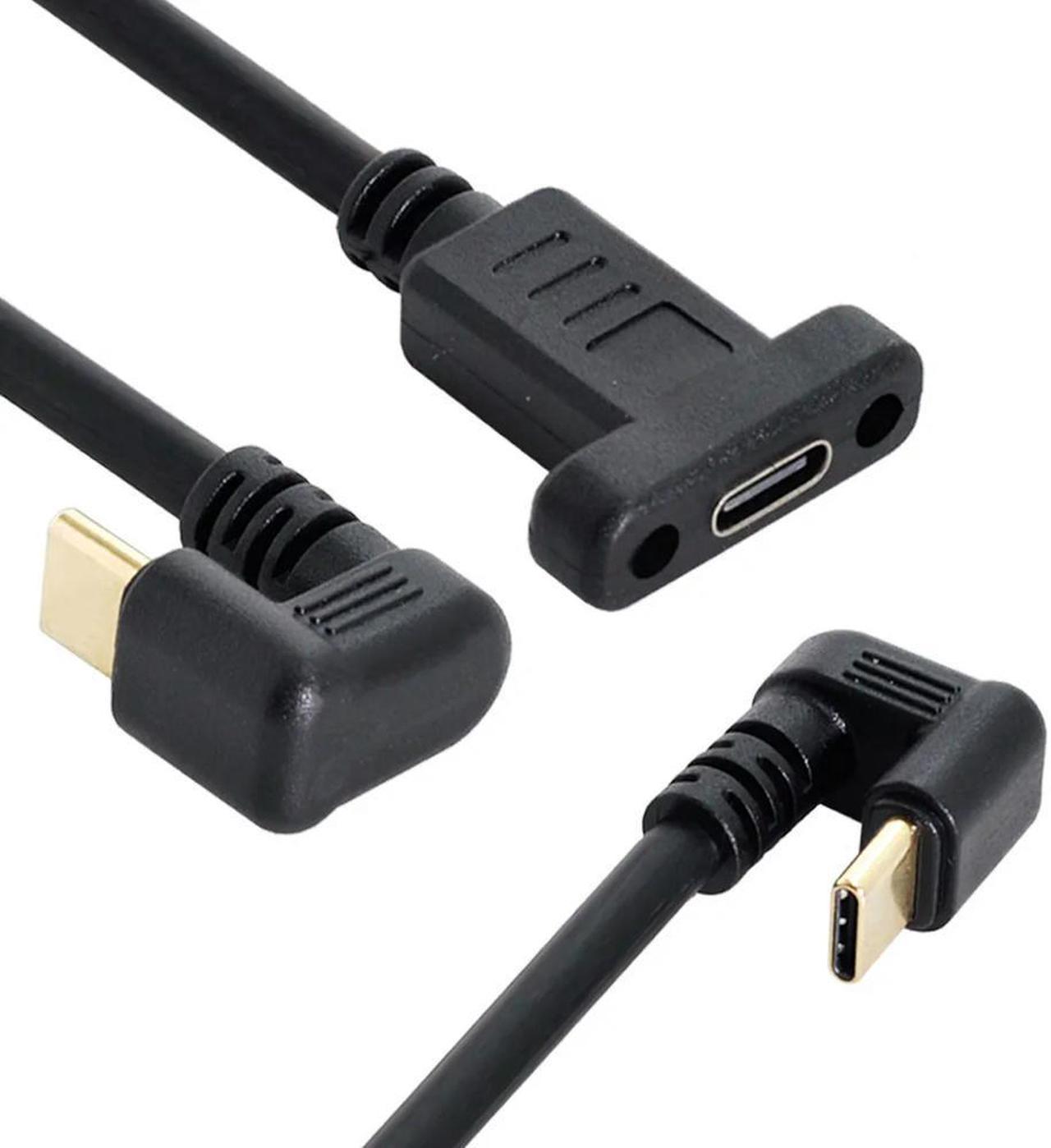 FOR 180 Degree U Shape Back Angled USB-C USB 3.1 Type C Male to Female Extension Data Cable 30cm