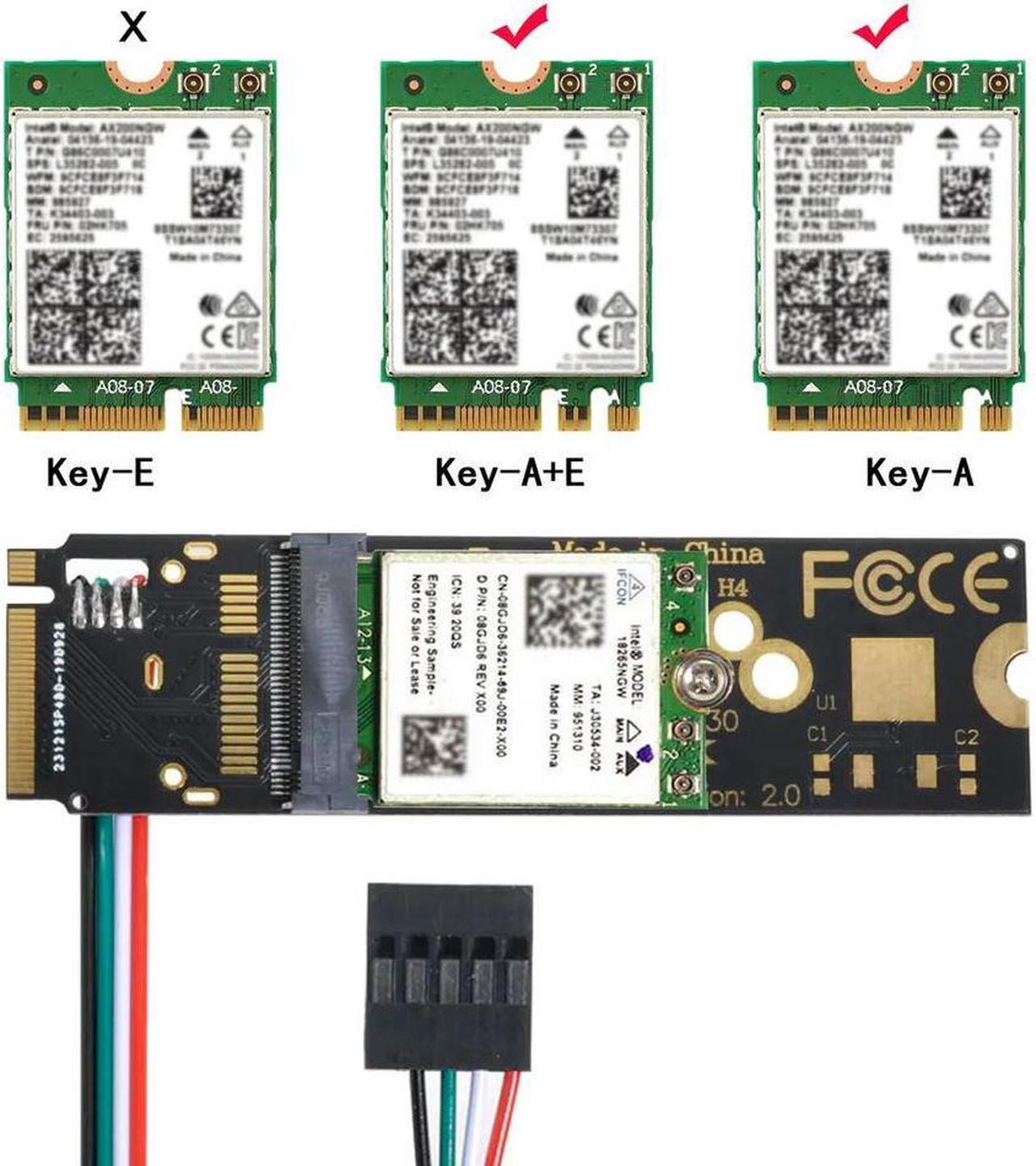 FOR A/E-Key NGFF WiFi Card to M.2 NGFF Key-M NVME SSD for Adapter for AX200 Wifi 6 5.1