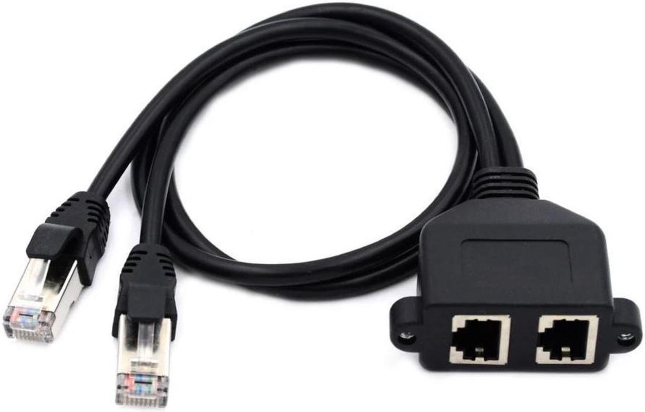 FOR 8P8C FTP STP with Panel Mount Holes Dual Ports UTP Cat6 Male to Female Lan Ethernet Network Extension Cable