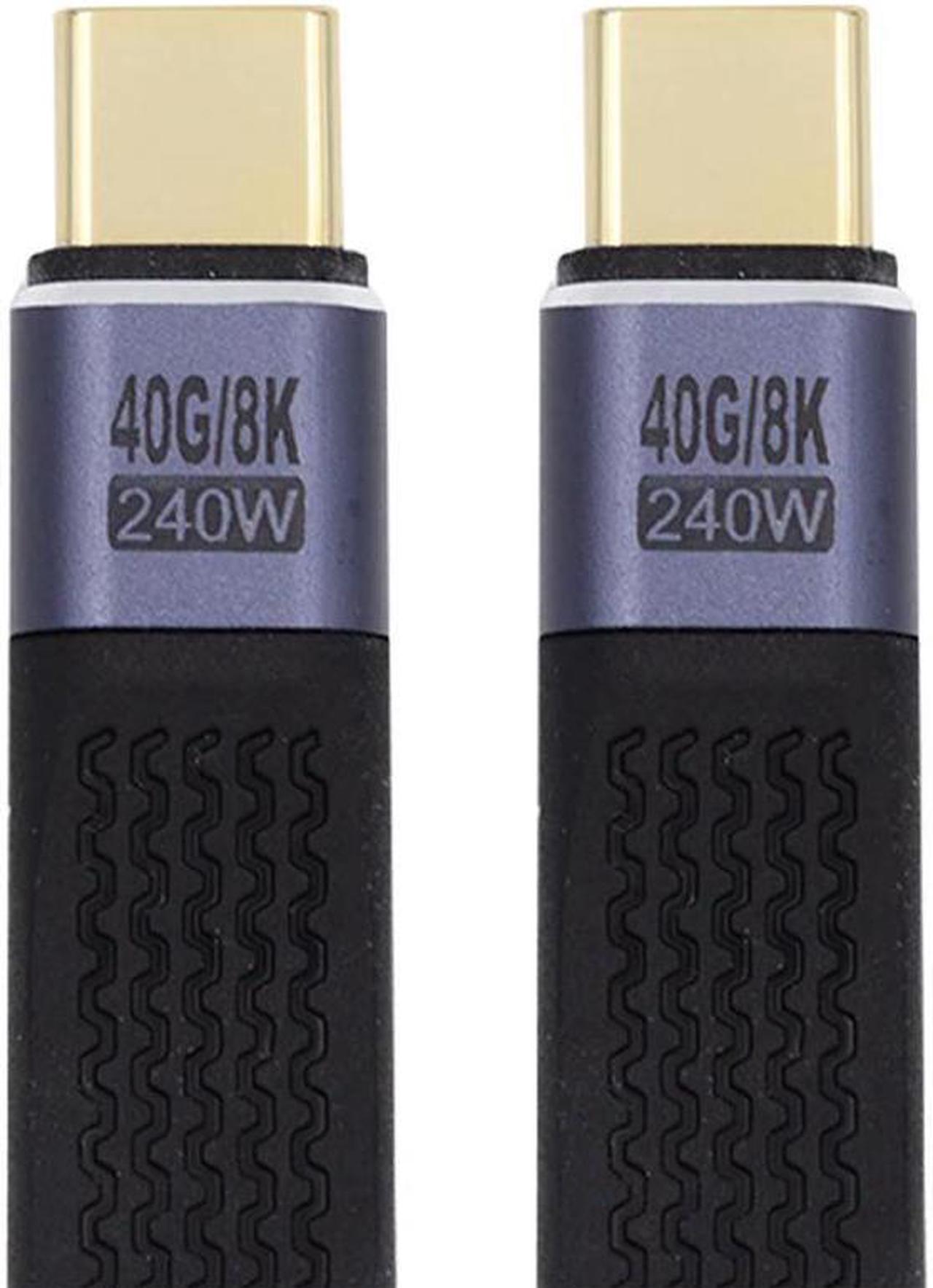 FOR USB 4 100W 5A USB C Male to C Male Fast PD Cord 40Gbps 240W 8K Flat Slim FPC Data Cable for Laptop Phone