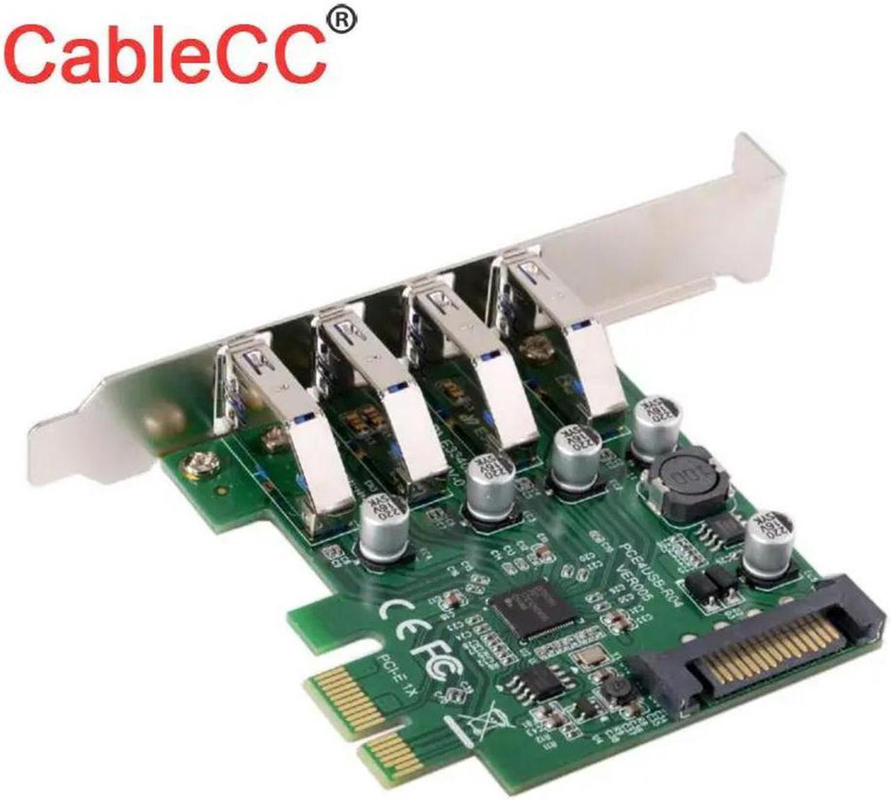 FOR USB 3.0 4 Port 5Gbps PCI-Express X1 Card for Adapter HUB Support Low Profile Bracket