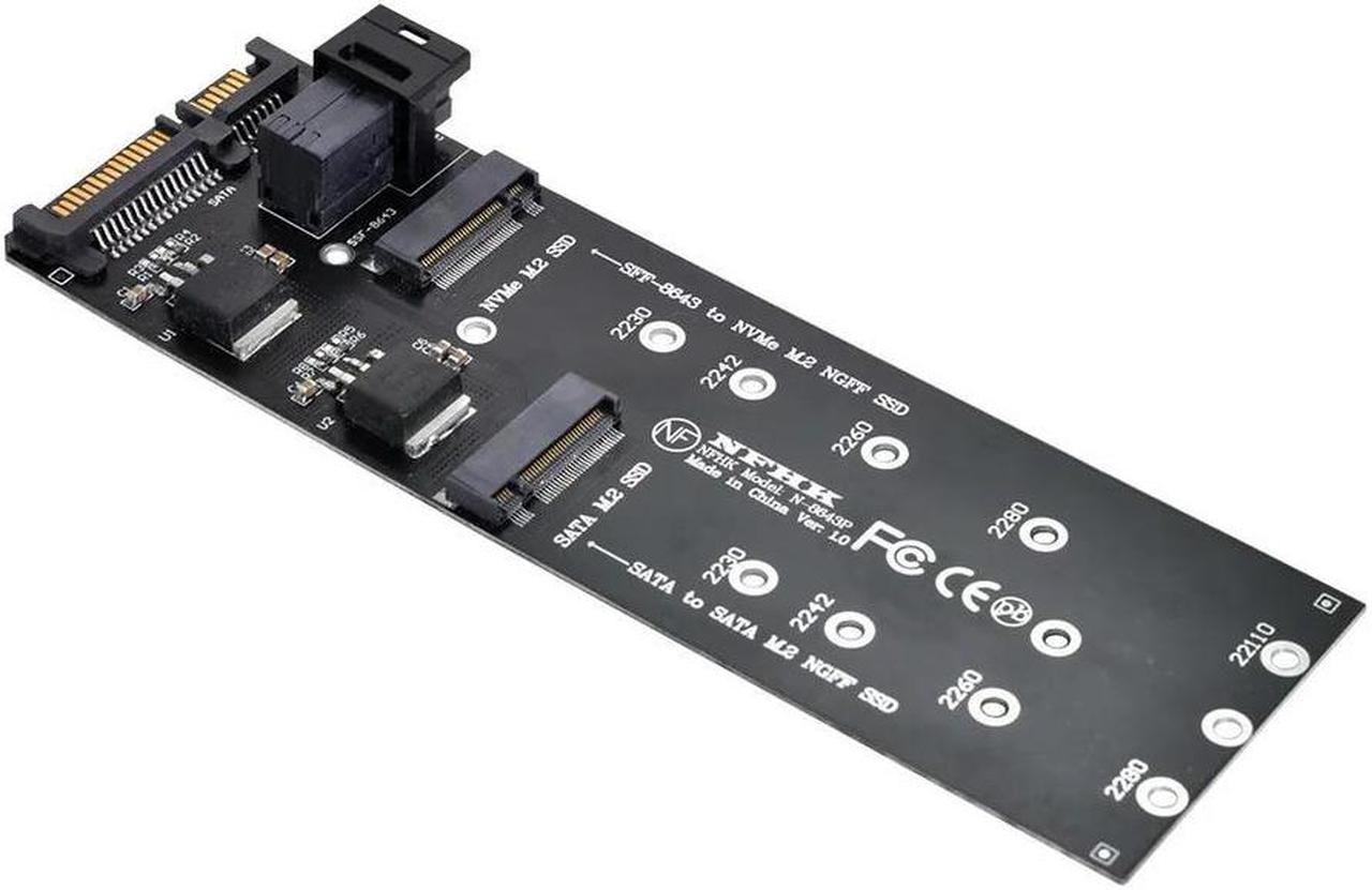 FOR 22Pin SATA for Adapter SFF-8643 to M.2 U2 Kit NGFF M-Key to Slimline SAS NVME PCIe SSD SATA SSD for Adapter for Mainboard