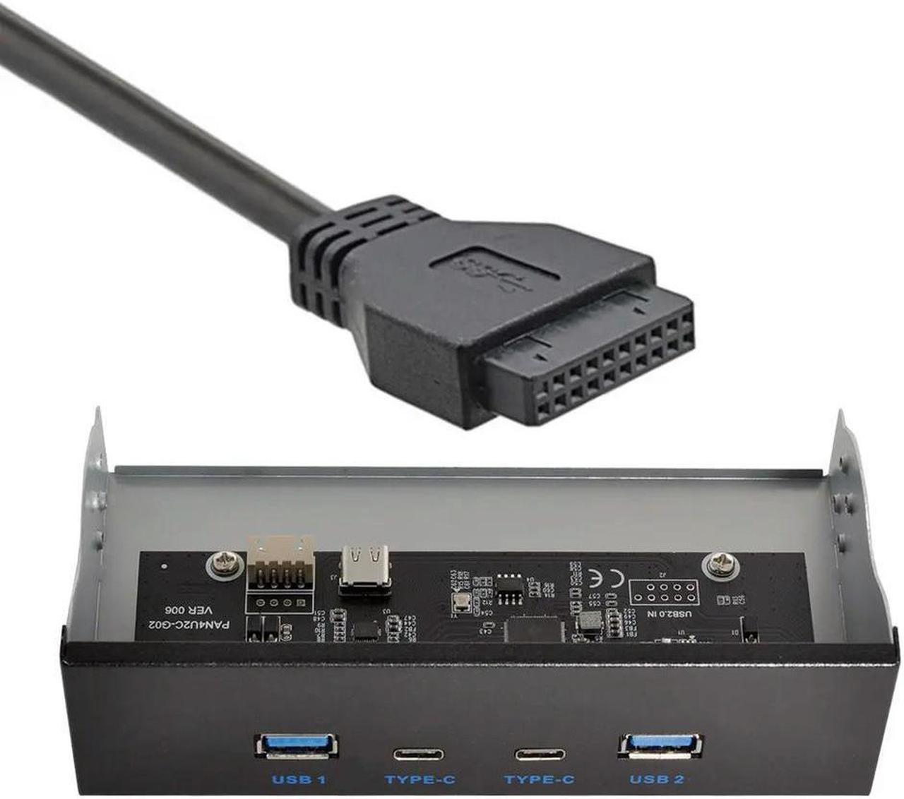 FOR USB-C USB 3.0 HUB 4 Ports Front Panel to Motherboard 20Pin Connector Cable for 5.25 CD-ROM Bay