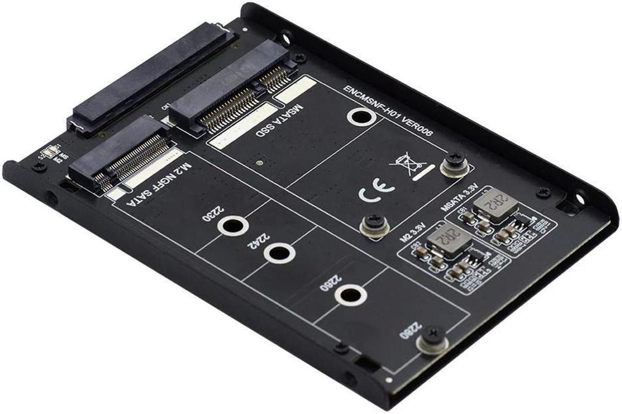 FOR Dual MSATA NGFF B+M SSD Card Raid0 Span Bridge to 2.5inch SATA HDD Disk Drive Enclosure