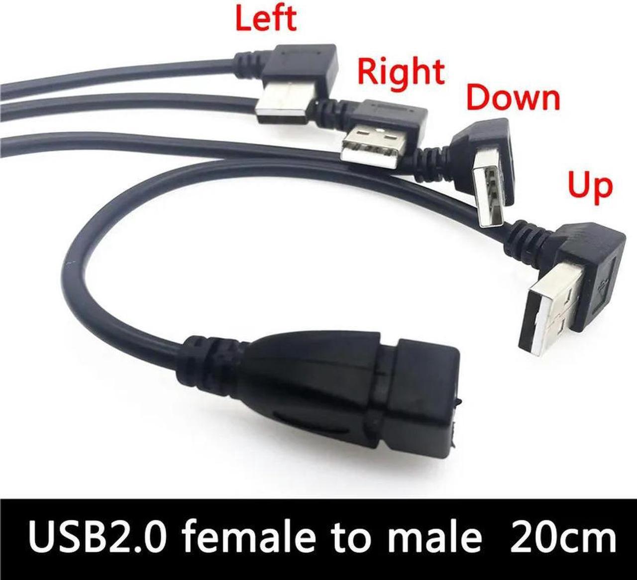 FOR 1pcs 20cm Left Right up Down d 90 USB 2.0 Type A Male to Female USB Cable Extension Cable Cord est