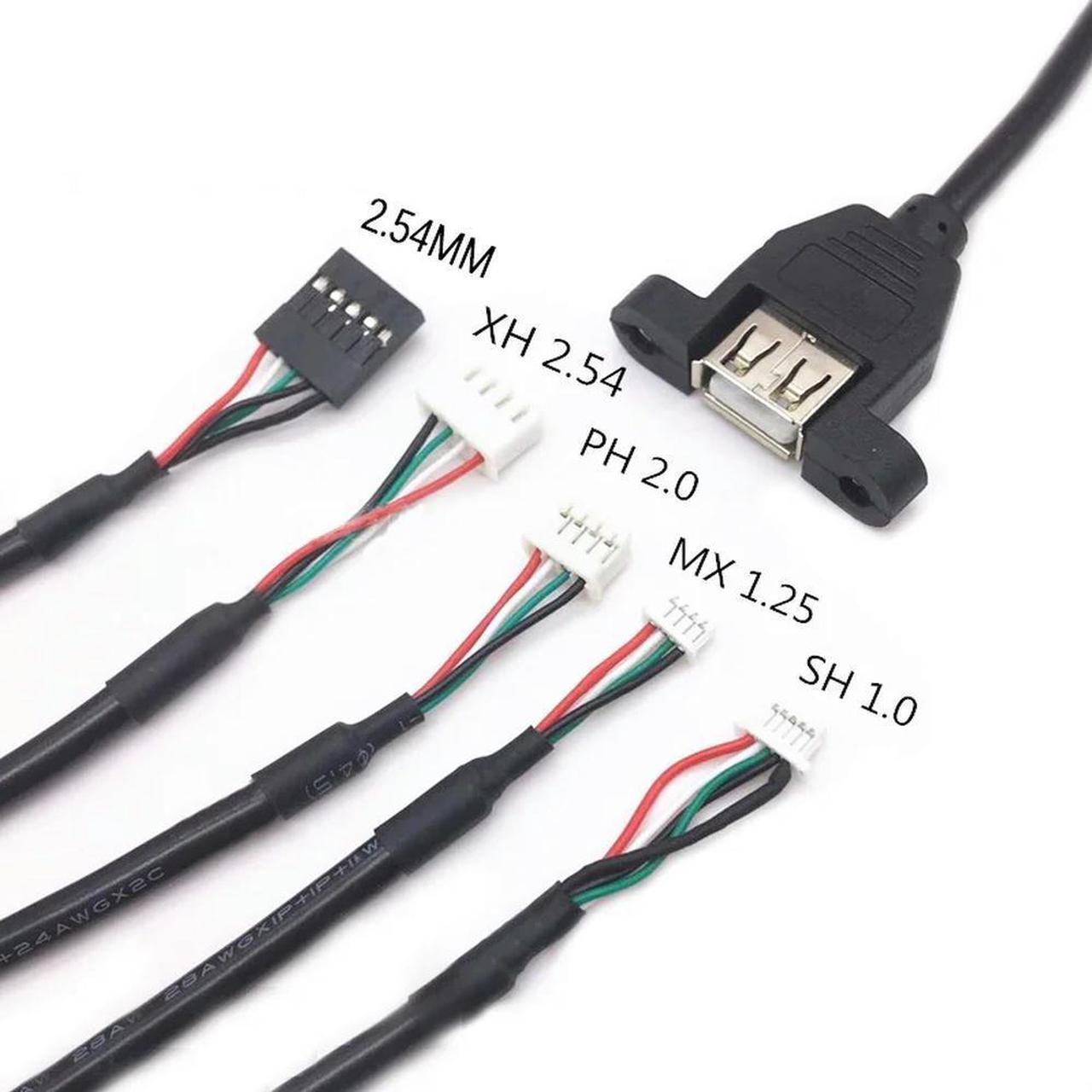 FOR 1Pcs 30CM 5Pin 2.54mm Female to USB Type A Female Adapter Motherboard Extender Cable with Screw Panel Mount Holes