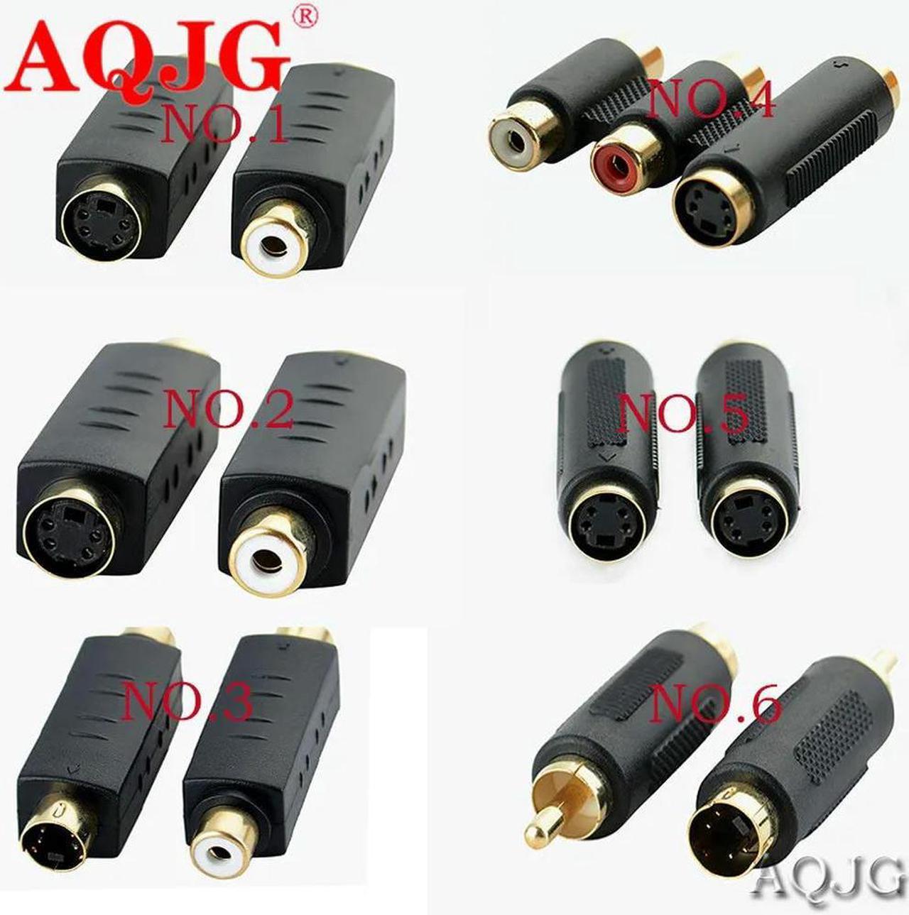 FOR 1pcs 4 PIN S-VIDEO female To male RCA AV Plug Cable Male to Female Mini TV Plug Adapter Composite Video Extension Converter