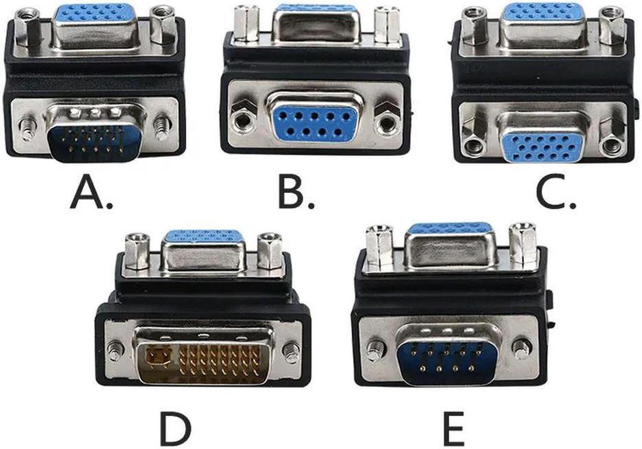 FOR 90 VGA Adapter Male to Female Connector DB9 RS232 DVI24+1 Convertor For Laptop PC SVGA Coupler Adaptor