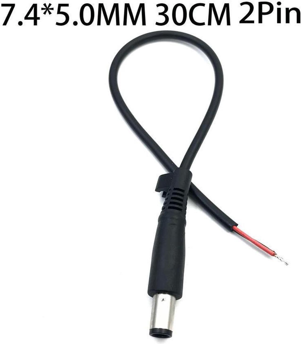 FOR DC repair cable 7.4*5.0mm Power Plug Socket Connector with pin For 30cm For Notebook PC 2pin 3pin 20Awg 18AWG