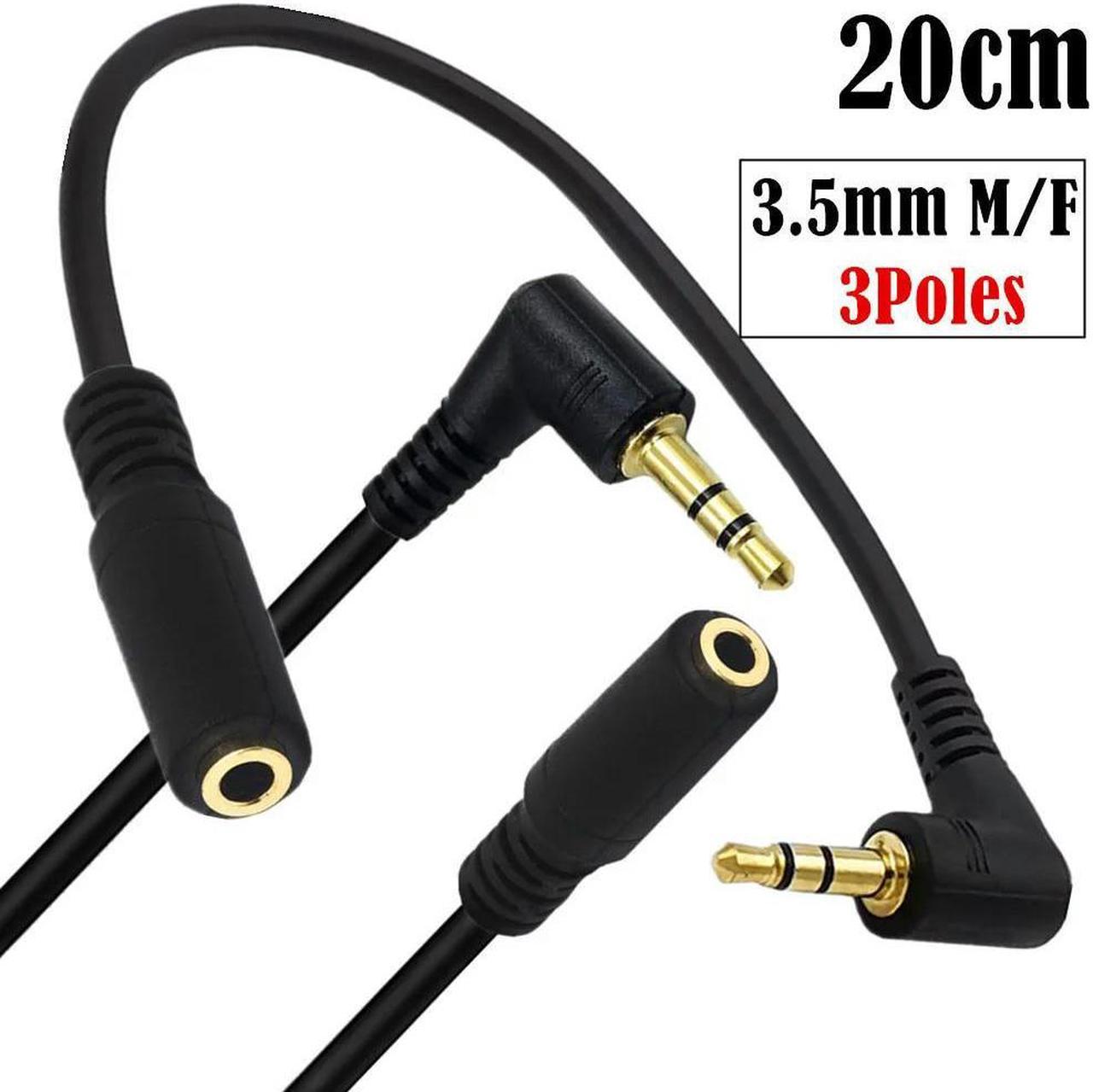 FOR Headphone Extension Cable 3.5mm Male To Female 3.5mm Aux 90 Cable Audio Stereo Extender Cord Earphone Speaker