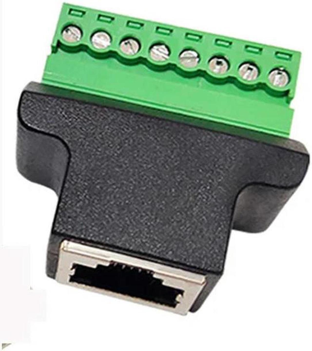 FOR Rj45 To 8-pin Terminal Solderless Green Terminal Rj45 Network Adapter 8p8c Rj45 Connector Extends Rj45