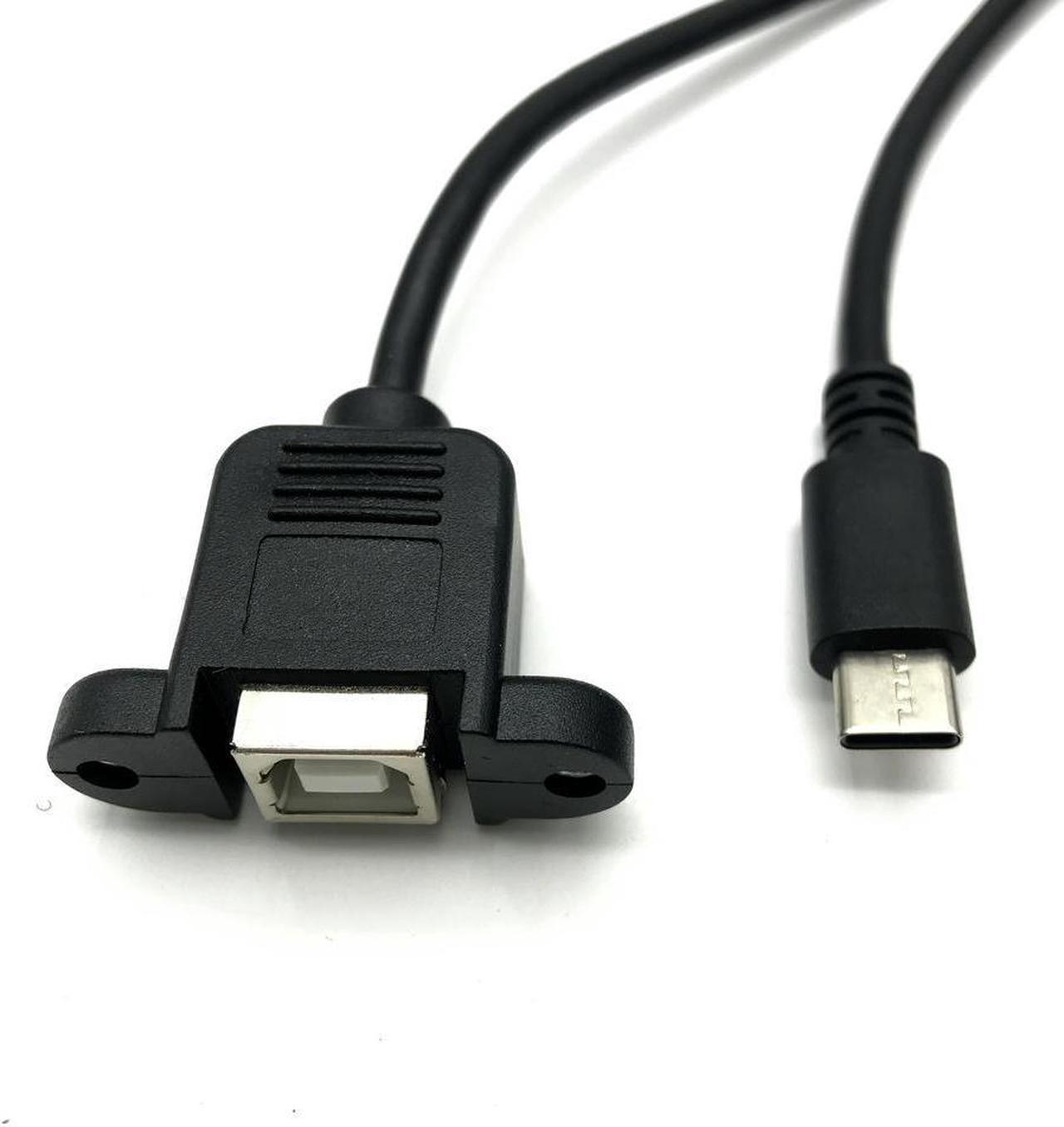 FOR USB 2.0 Printer B to Type c male With Screw Port baffle Printing scan Data Charging Transfer Cable 50cm