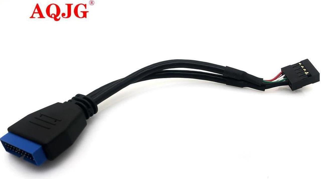 FOR USB 3.0 to USB 2.0 Front Adapter Cable 9Pin Female to 20Pin Male Wire for PC Chassis Black 16cm