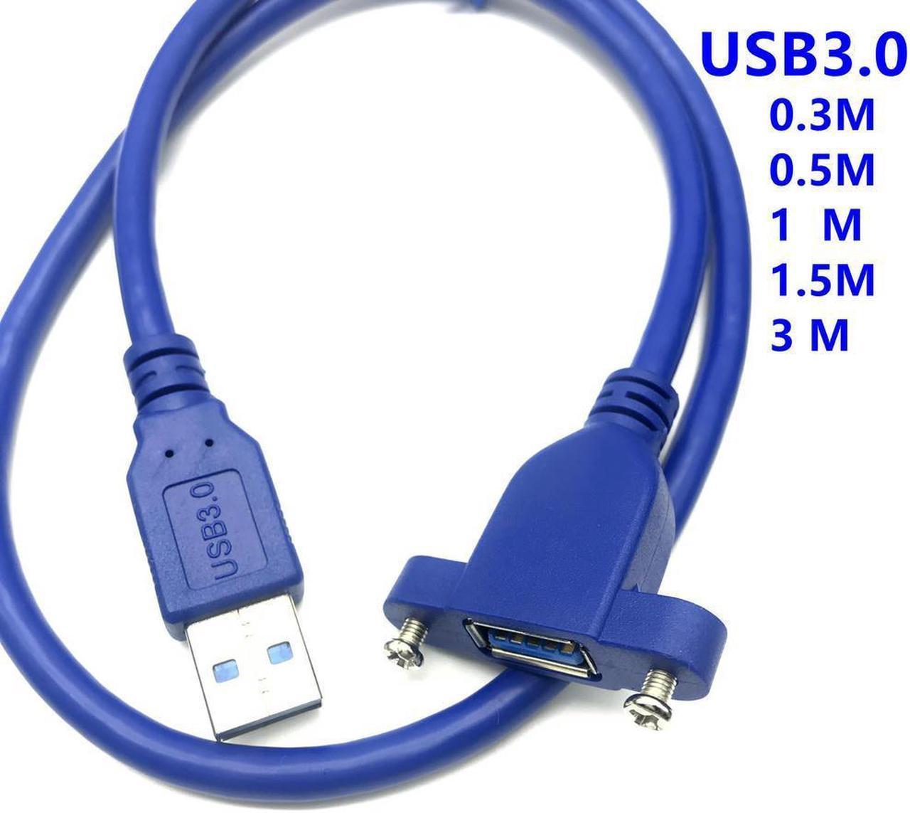 FOR USB3.0 Extension Cable USB 3.0 Cable Male to Female Extender Data Sync no Screw Panel Mount Connector for PC Printer Hard Disk