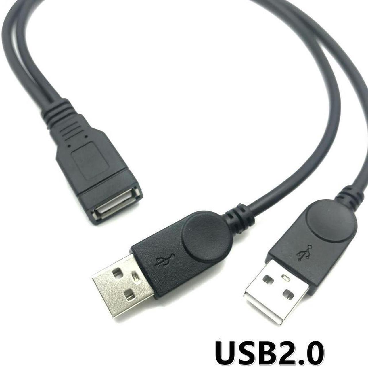 FOR USB 3 0 A 1 Feale to 2 Dual USB Male Data Hub Power Adapter Y Splitter USB Charging Power Cable Cord Extension Cable 39CM