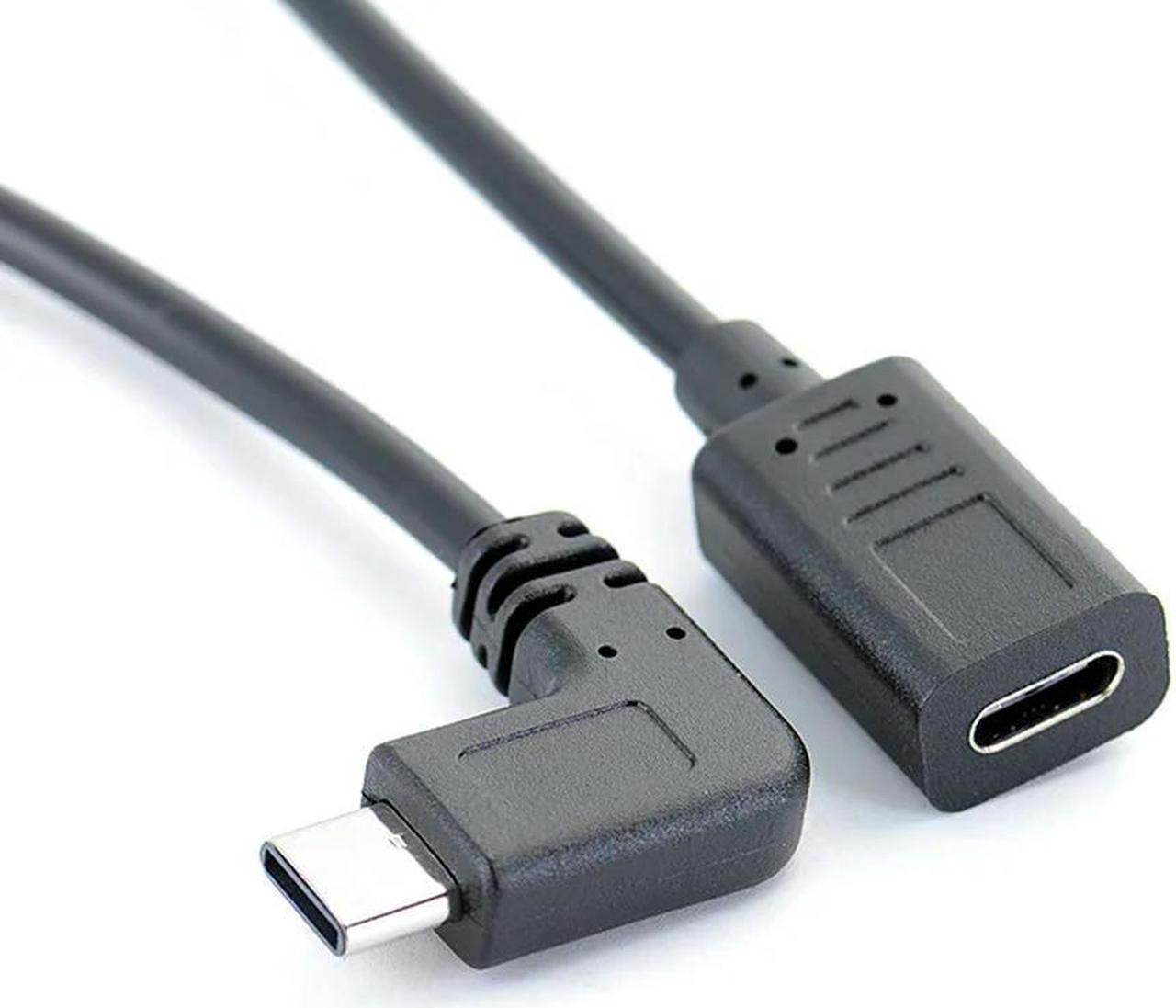 FOR Type-C USB 3.1 Male to USB-C Female 90 Extension Data Cable Extender Cord Reversible Design 0