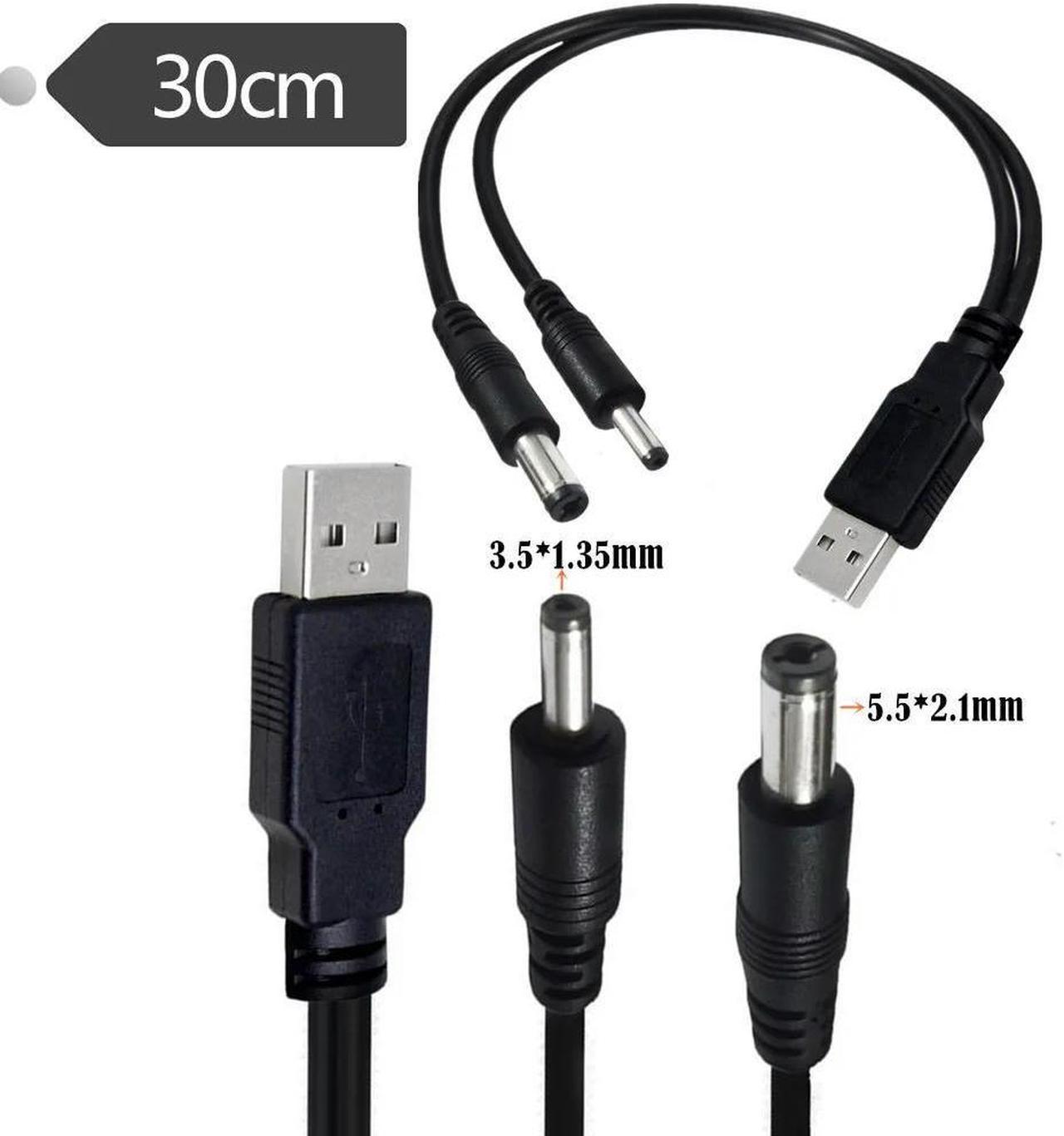 FOR Usb Power Cable To Dc 5.5*2.1mm 3.5*1.35mm 5521 5v 2a 3a Charging Cable Splitter Adapter 0 For Router Fan