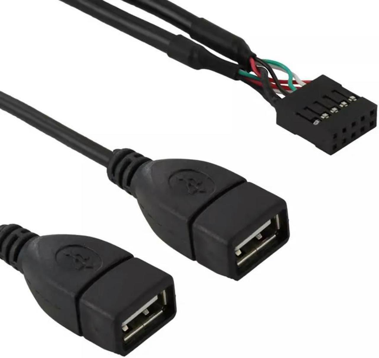 FOR Motherboard 9-pin to USB built-in dual-port 9Pin to USB2.0 two-port expansion cable cable 2.54 to usb2 port