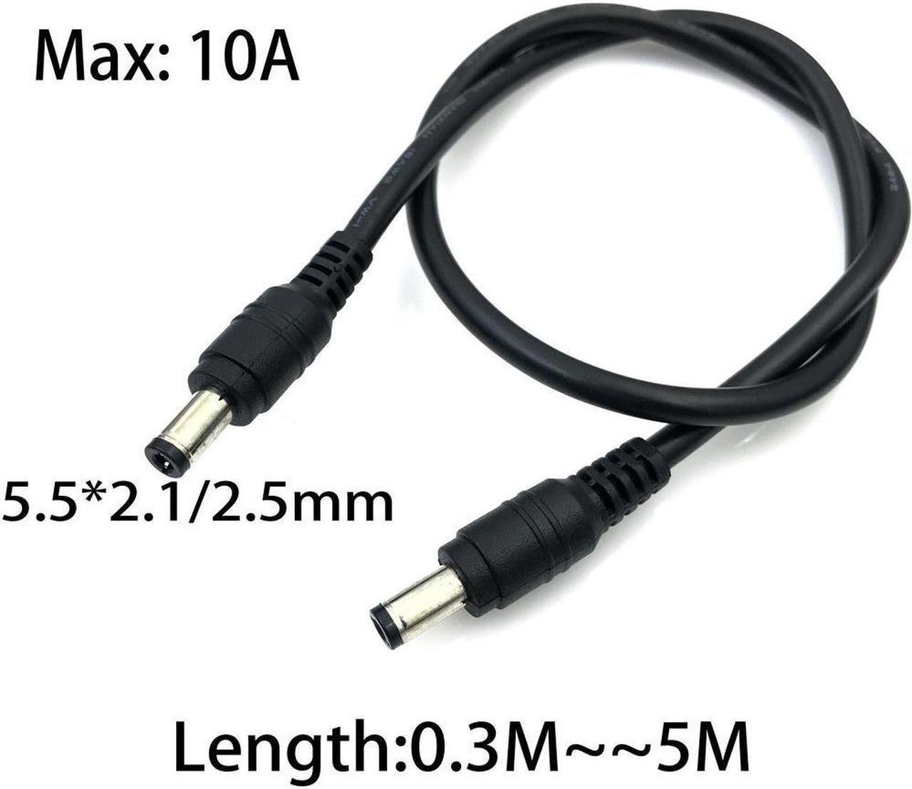 FOR Adapter Connector Cable DC Power Plug 5.5 x 2.1mm/2.5 Male To 5.5 x 2.1mm Male Adapter Connector Cable 18AWG the power