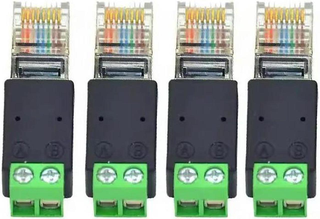 FOR RJ45 TO 2PIN 4PIN Terminal Rs485 Network Adapter RJ45 connector RJ45 Male to 485 Connector Splitter For DVR