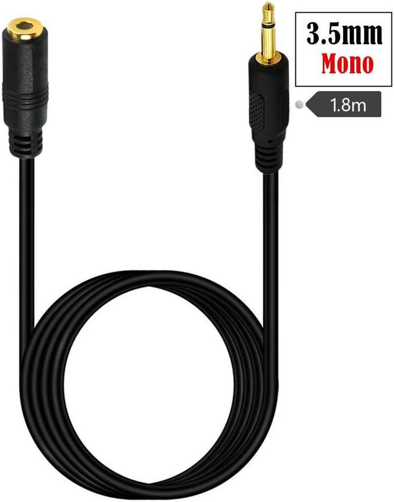 FOR 3.5mm Mono Extension 3.5mm 1/8 Ts Monaural Mini Mono Audio Plug Connector Male To Female Cable Wire Cord (6ft)