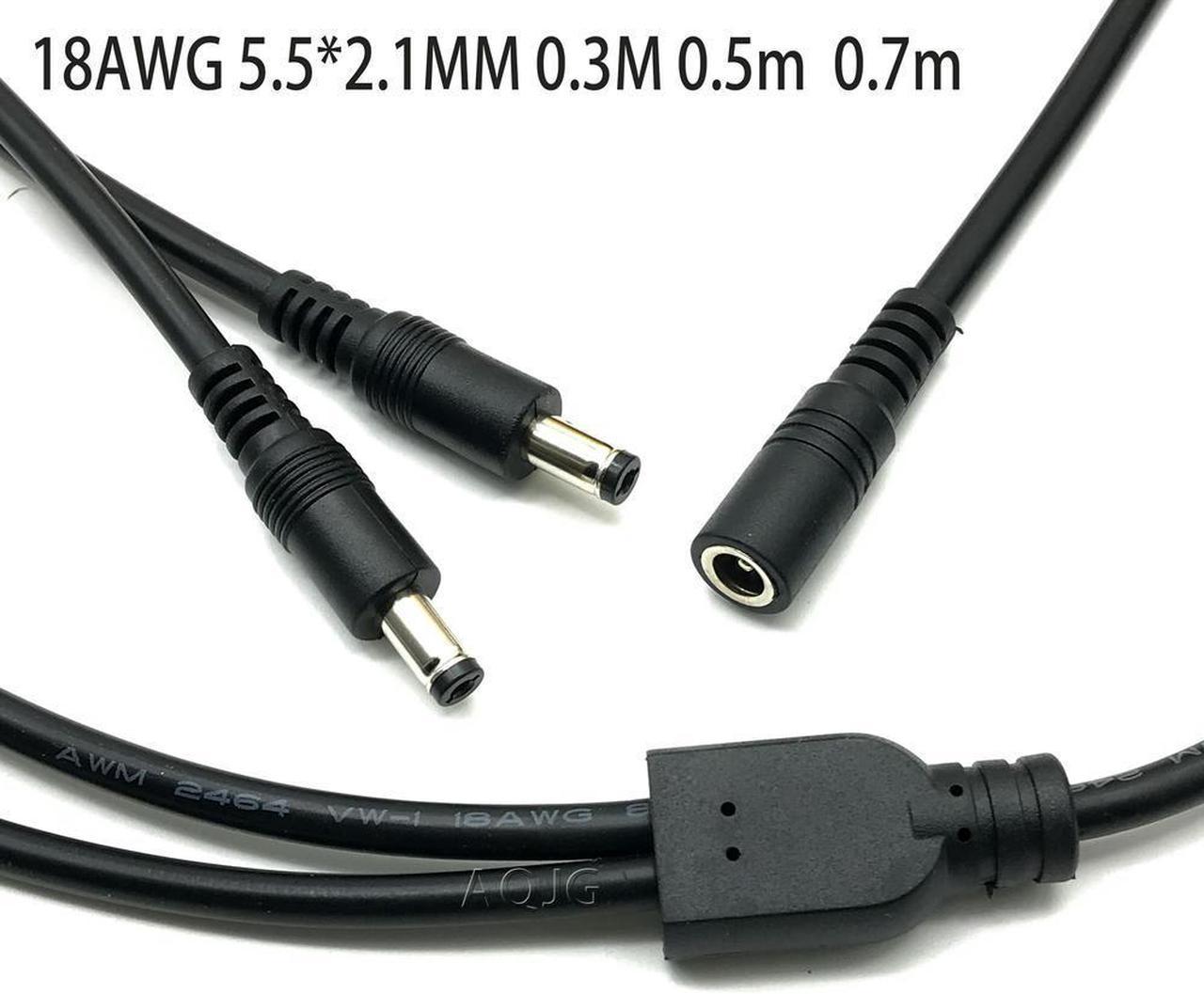 FOR All Copper 18AWG DC Splitter Power cable DC5.5*2.1MM 10A 1Female to 2 male For ing Power Cord 0 0.5m 0.7m Current