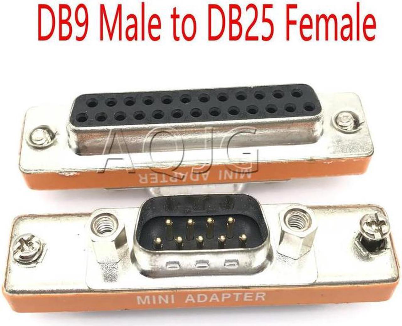 FOR DB9 Female to DB25 Male Mini Serial Port Cable Adapter Gender DB9 and DB25 connections DB25Female to DB9 male Null Converter