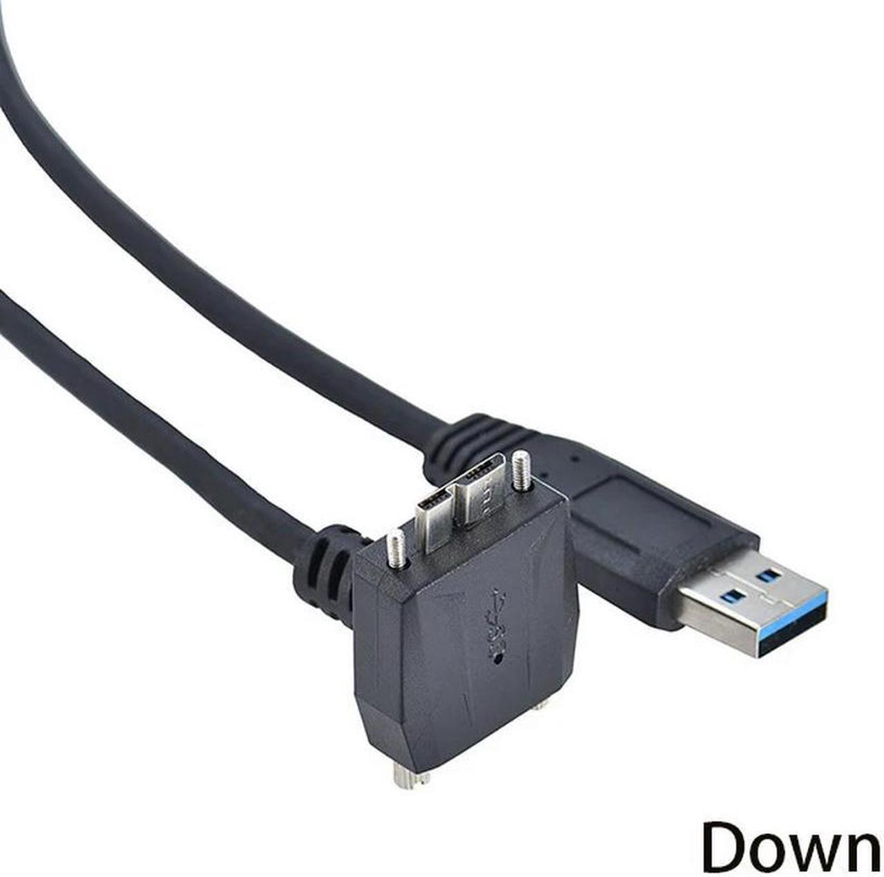 FOR 90 Right & Left & Up & Down d Micro B USB 3.0 Lock Screw Mount to USB 3.0 USB3.0 A Type Male Data cable 30cm