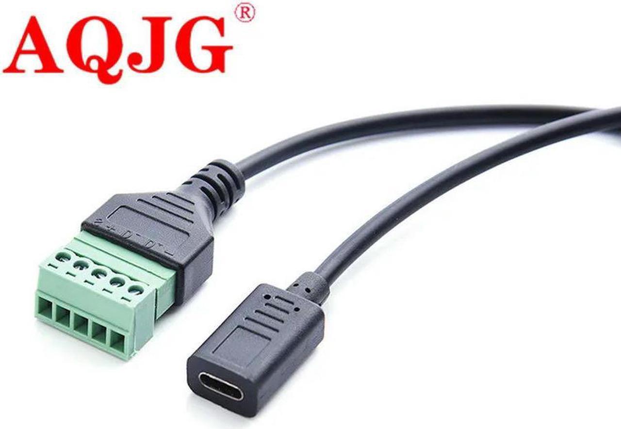 FOR TYPE-C female to 5pin green terminal connection transmission signal extender USB connector plug extension cable